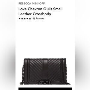 Rebecca Minkoff Love chevron small leather crossbody black/black